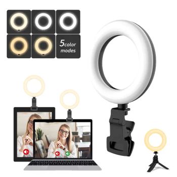 LED Ring Light with Stand Dimmable 5 Light Modes 10 Brightness USB Beauty Selfie Ring Light Makeup - Guangdong Fengshang Intelligent Optoelectronics Co., Ltd. - China