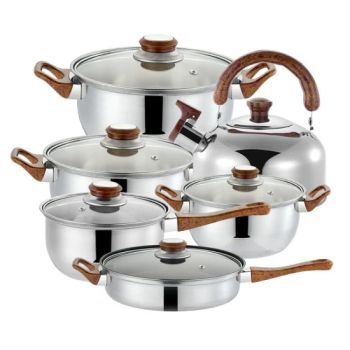 Cooking Cookware Sets Pans Pots Cookware Sets Stainless Steel Kitchenware 12PCS Cookware Sets Stainless Steel Kitchenware Stainless Steel Kitchenware Set - Chaozhou Huangda Hardware Products Co., Ltd - China