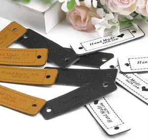 Personalized Premium PU Leather Labels Patch Jeans and Hats Origin China Style Sew-on Technics Appliqued Specification - Wenzhou Qianfu Metal Crafts Co., Ltd. - China