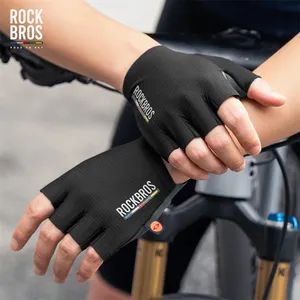 Rockbros Half Finger Cycling Gloves, Shock-Absorbing Palm Pad Sports Gloves for Road & Mountain Bike - Black M - Colpoint Technology Limited - China