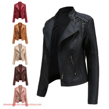 Leather Trench Coat Womens Faux Leather Coats & Jackets Ladies Black Leather Jacket Women's Outerwear Jackets Faux Leather Biker Jacket Canada USA - Hangzhou Weimei Garments Co., Ltd. - China