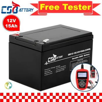 Csbattery 12V 15ah Rechargeable AGM Bateria for Electric-Wheel-Chair/Boat/Telecom/Submersible-Pumps/Power Bank/Amy - CSBattery Energy Co., Limited - China