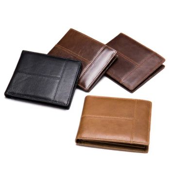 Vintage Men Genuine Cow Leather Wallets Card Holders Short Cowhide Leather Clutch Wallet - Cathylin Group Llimited - China