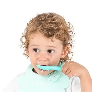 Baby Feeding Spoon Silicone Baby Dinner Spoon Weight 32g Sizes 15*3cm Trademark MINGXIN Model NO. GP-H005 Specification SGS - Zhongshan Mingxin Silicone Manufactory - China
