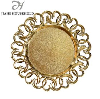 Light Luxury Golden Hollow Modern Art Decorative Plate Factory Supply - Fuzhou Jiahe Household Products Co., Ltd. - China