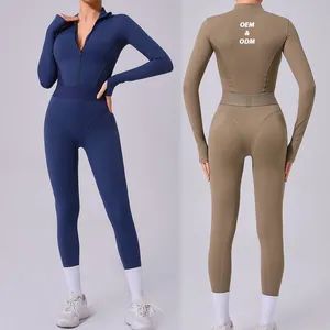 High Performance Workout Leggings Romper Zipup Front Bodysuits for Women, One Piece Short Sleeved Dance Exercise Outfits Unitard with Mesh Panels - Dongguan Tianchen Garment Technology Co., Ltd. - China