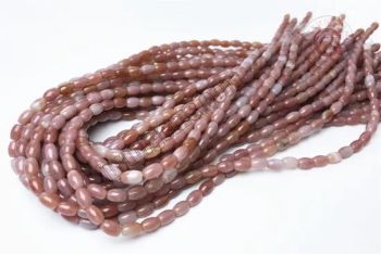 Red Indian Agate Semi-Precious Gemstone 4X6mm Rice Bead Color Red Grade High Type Beads MOQ 100std Origin Indian HS Code - Furun Gems Co., Limited - China