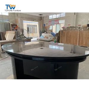 Black Oval LED Broadcasting Station Radio &TV Studio Live Equipment Broadcast Table - Shenzhen Topone Furniture Co., Limited - China