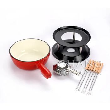 Fondue Pot Cast Iron Cheese Tools Cast Iron Enamel Fondue Sets - Hebei Shangqiao Imp. & Exp. Co., Ltd. - China