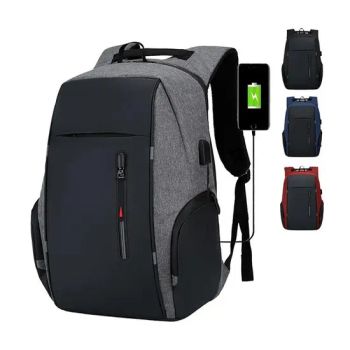 University Student School Bags Men's Laptop Backpack with USB Charging Connector - Jiuya Huitong (Qingdao) International Trade Co., Ltd. - China