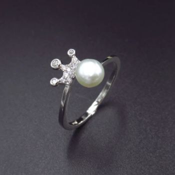 Imperial Crown Shaped Pearl Freshwater Pearl Silver Jewelry Ring - Shenzhen Chenqi Limited - China