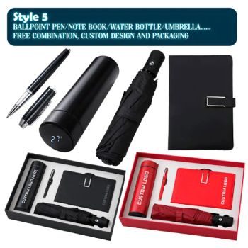 Custom Print Functional Business Gift Set Notebook Promotional Umbrella and Pen - WUHAN JARMOO FLAG CO., LTD. - China