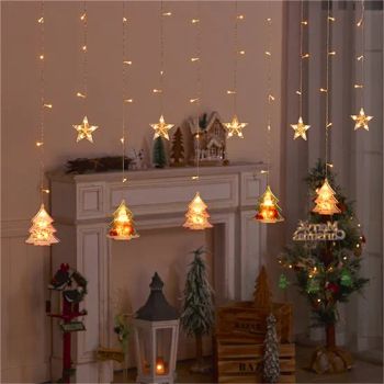 Christmas Decoration LED Curtain Santa Claus Snowflake Pendant String Lights - Lu'an Woma Import and Export Co., Ltd. - China