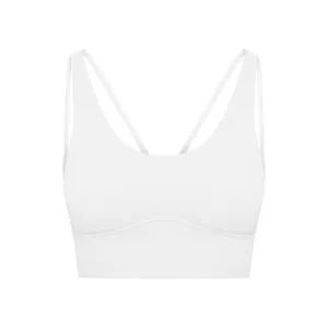 Deep-V Nude Sexy Spaghetti Straps Cross Back Shockproof Upper Support Sports Lingerie - Market Union Co. Ltd. - China