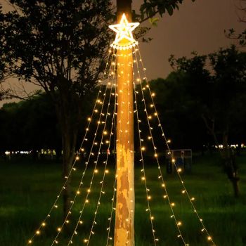 Christmas Decorations Waterfall LED String Lights Outdoor Courtyard Festival Solar Star Fairy Waterflow String Light - Anhui Baoyang Lighting Technology Co., Ltd. - China