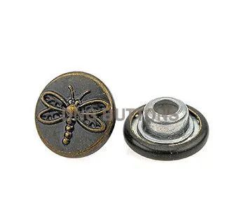 Dragonfly Embossed Logo Metal Clothing Rivets Decorative Denim Rivets Jeans Button Rivets - Dongguang D&G Industrial Co., Ltd. - China