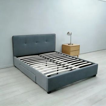 Modern Upholstered Platform Bed Frame with Headboard Wood Slat Mattress Foundation Storage Drawers for Home Bedroom Bed Furniture(King,Queen,Double,Single Size) - Langfang Chance Furniture Co., Ltd. - China