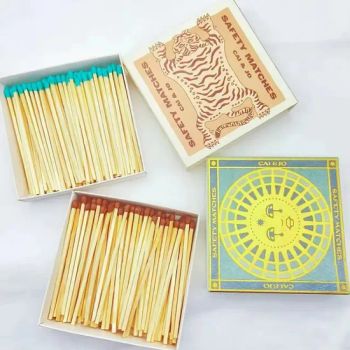 Big Square Matchbox for Cigar Candle Matches Matchbox 4 Inches Wooden Stick Matches with Colored Customize Logo Boxed Matches - Sichuan Yelan International Trade Co., Ltd - China
