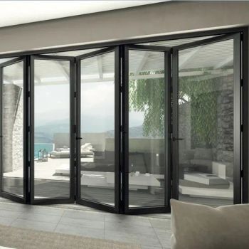 Latest Design Exterior Accordion Aluminum Double Glass Accordion Aluminium Folding Door Bifold Patio Doors - Hanzhong Xinda Decoration Industry Co., Ltd. - China