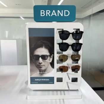 Glasses Store Fixtures Metal Mobile Rotating Sunglasses Display Stand with Mirror - Kunshan Caamatech Displays Co., Ltd. - China