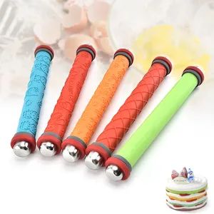 Adjustable Stainless Steel Dough Roller Cake Tools Silicone Embossing Rolling Pin with Thickness Ring - Tianjin Huayu Technology & Trade Co., Ltd - China