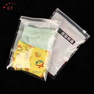 Low MOQ Inventory Frosted PE Transparent Printing Ziplock Clothing Bra Packing Bag for Underwear Ice Sleeves Tie Cosmetics Makeup Brush Mask - Changzhou Kent Plastic Packaging Co., Ltd. - China