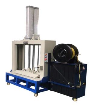 Automatic Pneumatic Tarpaulin Press and Strapping Machine Origin China Trademark LEADING Max Pressure 3MPa Belt Width - Longkou Leading Machinery Co., Ltd. - China