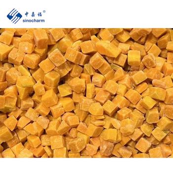 Sinocharm Frozen Vegetables Factory Price IQF Pumpkin Chunk Peeled 10mm Frozen Diced Squash for wholesale - Xiamen Sinocharm Co., Ltd. - China