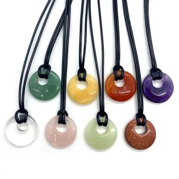 Semi Precious Stone Gemstone 18mm and 25mm Natural Stone Safety Buckle Stone Pendant - East Sunrise Jewelry Co., Limited - China