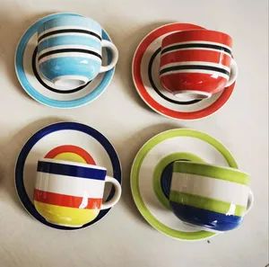 350 Cc Cup and Saucer Stoneware Porcelain Ware Tableware Shape Round Origin China Style Simple Color Multicolor Model NO. CS350CC - Linyi Longying International Trade Co., Ltd. - China