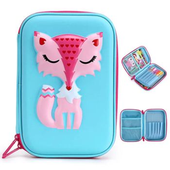 Blue Hard Shell Portable Protective Carrying EVA Waterproof 3D Printing PU Pen Pencil Stationery Bag Case - Dongguan Lianping Luggage Products Co., Ltd. - China