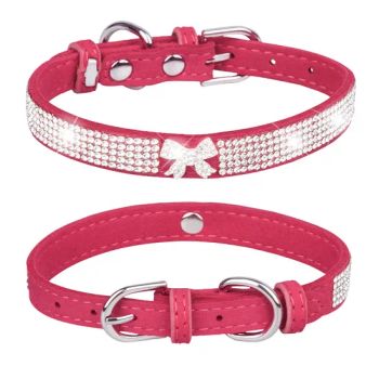 Rhinestone Dog Collar Bling Dog Collars for Small Medium Large Dogs Adjustable Stylish Sparkly Diamonds Studded Male and Female - Guangzhou Wangjia Leatherware Co., Ltd. - China