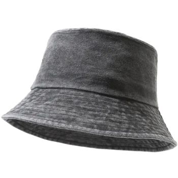 Vintage Washed Denim Fisherman Hat Denim Bucket Hat Washed Brim Hat Beach Hat - Dongguan Qifu Cap & Bag Co., Ltd. - China