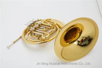 3 Key Single French Horn. Wholesale French Horn Tone Bb Key Origin China Trademark OEM Bell Size 315mm HS Code - Jin Ming Musical Instruments Co., Ltd. - China