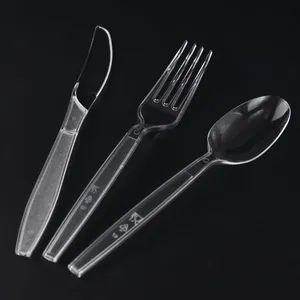 Eco Friendly Disposable Plastic PS Heavy Duty Spoons Forks Knives Cutlery Set for Dinner - Shandong Minsheng Plastic Products Co., Ltd - China