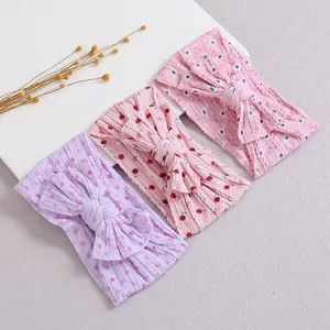 Children's Hair with Baby Bow Hair Band Nylon Baby Printed Headband Hair Decoration Headband - Market Union Co. Ltd. - China
