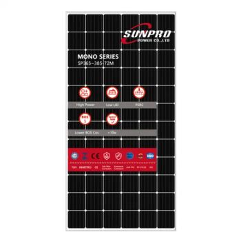 High Efficiency 385W Mono Perc Solar Panel, 156mm Solar Cells - Zhejiang Sunpro Power Technology Co., Ltd. - China