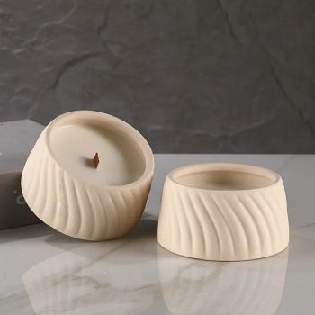 Helical Stripe Candleholder in Natural Color New Design Size Small Color White Shape Round Origin China Gross Weight - Guangzhou Excellendo International Co., LTD - China