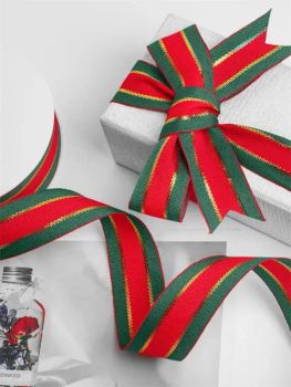 Festive Red and Green Striped Christmas Ribbons for Holiday Crafts - GOLDEN GIFTS & CRAFTS CO., LTD. - China