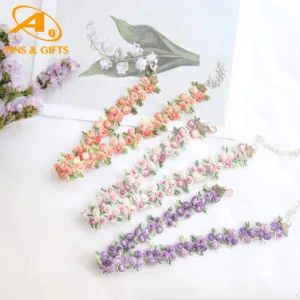 8mm Embroidered Lace Ribbons Black Red Gold White Blue Colors Lace Trimming performance Stage Clothes Accessories Fh002 Pink 3D Flower Butterfly Babydoll Purfle - Dongguan AQ PINS&GIFTS CO.,LTD - China