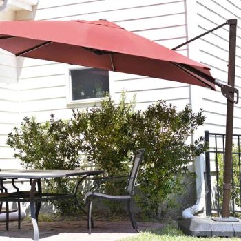 Wholesale Cantilever Roman Umbrella 12FT Solar Umbrella Base LED Parasols Patio Garden Outdoor Cafe Umbrella - Shandong Pixingke Outdoor Products Co., Ltd. - China