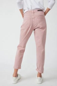 New Fashion MID Waist Straight Fit Peony Pink Ankle Length Girls Denim Jeans - G-TOP GARMENTS CO., LTD. - China