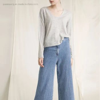 Merino Wool Clothes Women's Round Neck Long Sleeve T-Shirts Casual Merino Wool Blouses Tops - Zhejiang Wensang Knitted Garment & Technology Co., Ltd. - China
