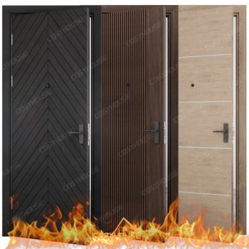 Classic Wooden Fire-Resistant Door with Brass Hardware for Apartments and Hotels - Foshan Cosy House Building Materials Co., Ltd - China