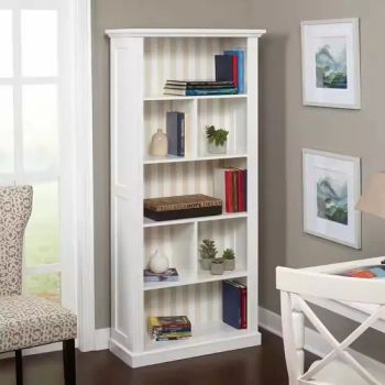 White Wooden Home Office Furniture Modern Book Shelf Bookcase - Fujian Yuanfu Import & Export Trading Co., Ltd. - China