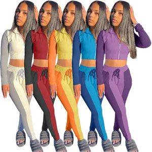 Fitness Clothing Sweat Track Suits Jogging Sportsuit Womens Tracksuits Two Piece Pants Set - Guangzhou Qisong Apparel Co., Ltd. - China