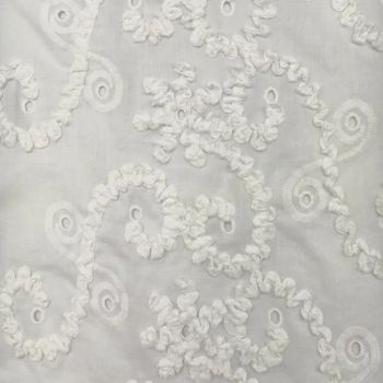 100 Cotton Voile with String Embroidery Eyelet Elegant Flower Hollow out for Fashion Garment Fabric - Shaoxing Keqiao Yansang Textile Co., Ltd. - China
