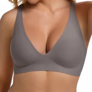 Womens Deep V Bras Wireless Comfortable Bra Supportive No Underwire Bras Tshirt Push up Bralettes Plunge Seamless Bra - Guangdong Naiyi Clothing Co., Ltd. - China