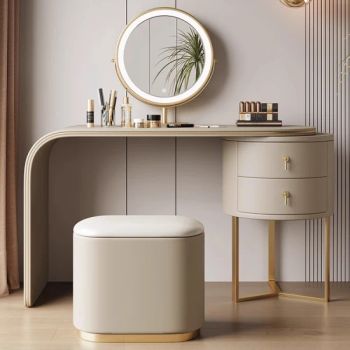 Luxurious Dresser Wood Modern Bedroom Makeup Vanities Dressing Table with Mirror - Foshan Riyuehe Furniture Co., Ltd. - China