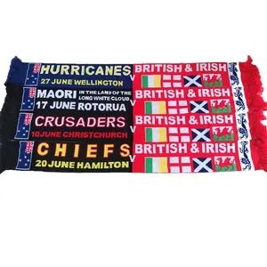 OEM Custom Winter Keep Warm Football Club Scarf Half and Half Jacquard Knit Soccer Scarf for Football Match - Yiwu Journey Star Trading Company - China